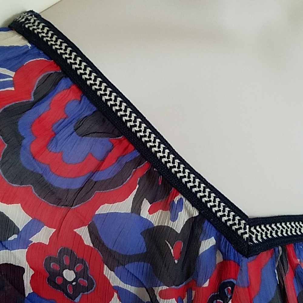 Lucky Brand graphic print sheer blouse - Picture 3 of 7